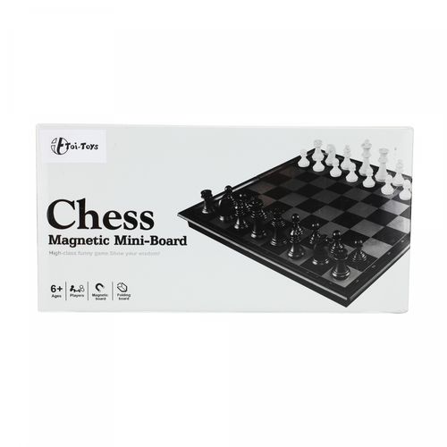 magnetisch schaakspel 18 cm zwart/wit